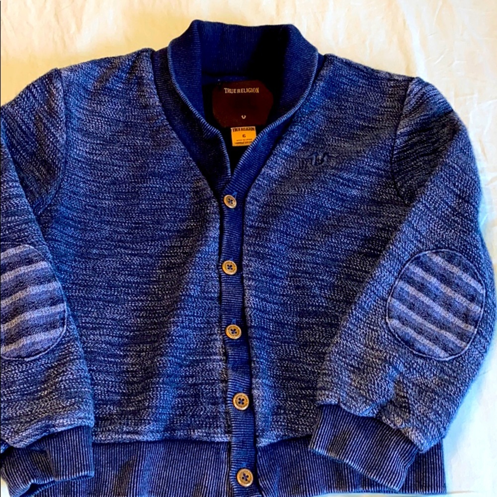 True Religion kids jacket size 6 100% cotton blue